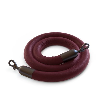 MONTOUR LINE Naugahyde Rope Maroon With Black Snap Ends 8ft.Cotton Core HDNH510Rope-80-MN-SE-BK